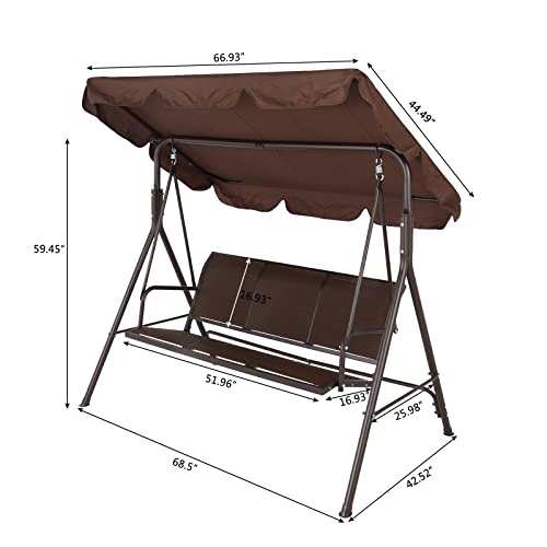 Outvita Outdoor Swing Set With Canopy, Porch Hanging Swing Lounge Chair W/Textilene Fabric, Adjustable Shade And Weather Resistant Stand For Patio, Garden, Poolside, Balcony, Backyard (Textilene) #TOP1
