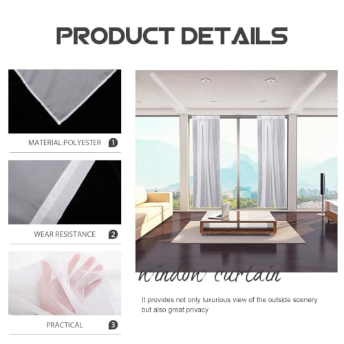 Cortinas Translúcidas de Poliéster para Ventanas de Salón Modernas 4