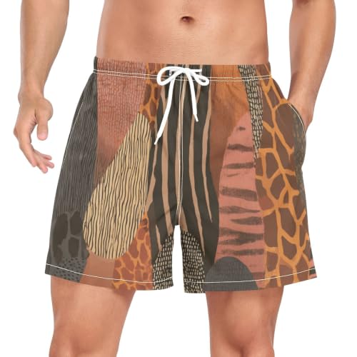 Bañador para hombre de secado rápido estilo piel de animal para vacaciones de verano activas