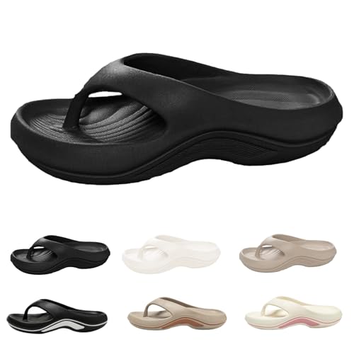 Flip Flops with Arch Support for Women Pillow Slides Plantar Fasciitis Beach Flip Flops Womens Orthopedic Sandals Comfortable Walking Platform Recovery Flipflops Soft Summer Shoes Non-slip Lightweight