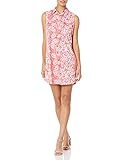 Caribbean Joe Women's Henley Button Down Casual Dress, Starburst Floral, Large