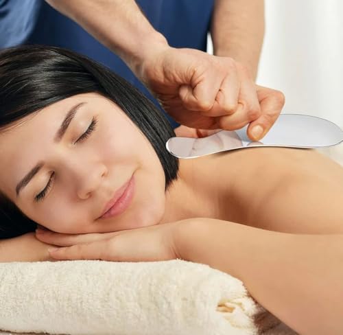 Image of Stainless Steel Gua Sha Massage Tools | Facial & Body Scraping Tools for Skin Lifting, Contouring and Soft Tissue Therapy