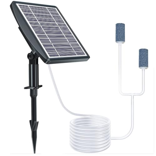 ソーラー エアーポンプ USB充電式 エアポンプ 3W太陽光パネル 電池内蔵 静音設計 防水 酸素提供 水環境を改善 水族館/庭池/睡蓮鉢