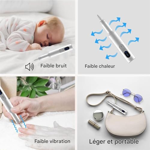 Lime à ongles électrique portable : accessoires de manucure pour polir et modeler