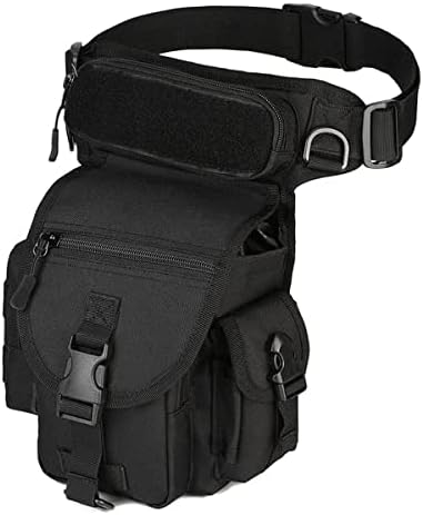 Huntvp Military Tactical Molle Drop Leg Bag Cross Over Leg Rig Thigh Pack Waist Bags for Motorcycle Cycling Riding Outdoors Camping Hiking