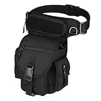 HUNTVP Taktisch Beintasche Militär Beinbeutel MOLLE Hüfttasche Sport Tactical Leg Bag Armee Beintaschen Wasserdicht Gürteltasche Werkzeugtasche Tasche für Bein Herren Damen, Typ-1-Schwarz