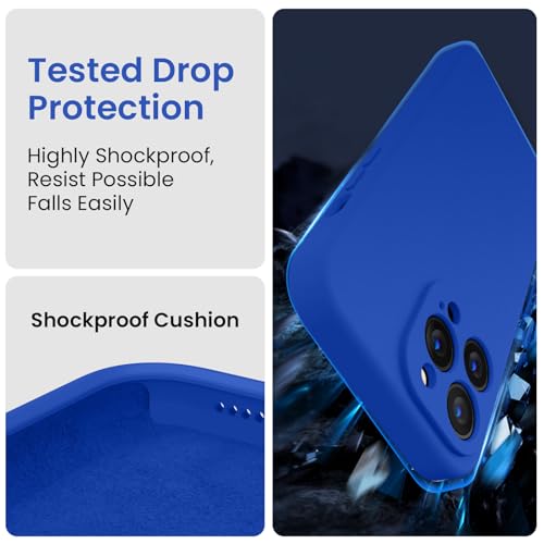 Image of FireNova Designed for iPhone 13 Pro Max Case, Silicone [Camera Protection] Phone Case, Soft Anti-Scratch Microfiber Lining Inside, 6.7 inch, Klein Blue