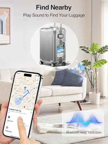 Image of TopMade Luggage Tags, Works with Apple Find My, Smart Suitcase Tag Tracker