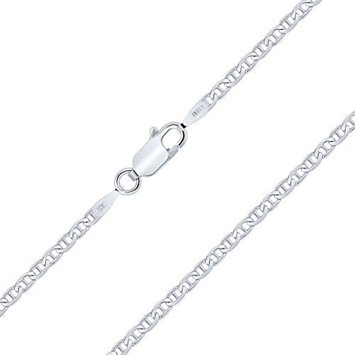 Chaîne Argent 925 Anti Ternes Maille Marine Rhodiée Collier Solide Résistant