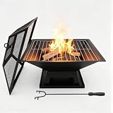 AmazStove Square Fire Pit, 19×19×15 Inch Stainless Steel Smokeless firepit Outdoor | Wood/Charcoal/Pellet Fuel, Medium Sized Outdoor Wood Burning fire pits, for 2-4 People