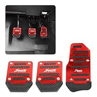 Auto-Fußpedale,Fußpedal Pedalkappen,Auto Pedale Abdeckung,Aluminium Auto Pedal Abdeckung,Rutschfeste Bremsfußpedale,Auto-Beschleuniger Gas Bremspedal Kupplungspedal,Auto Pedal Set,Rot