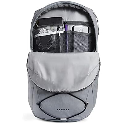 The North Face Jester Everyday Laptop Backpack | Commuter Daypack with Water Repellent Finish, 16 Laptop Sleeve, Huge Main Compartment, Mid Grey Dark Heather/TNF Black,One Size
