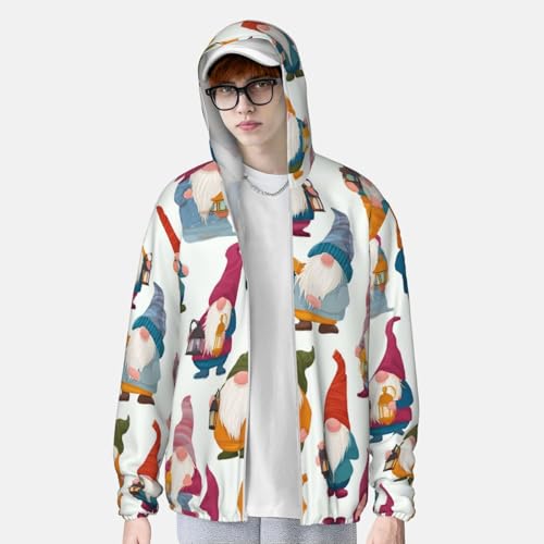 UPF 50+ Sun Protection Hoodie Rash Guard Long Sleeve Sun Shirt Xmas Funny Gnomes UV Shirt Full Zip Jacket4