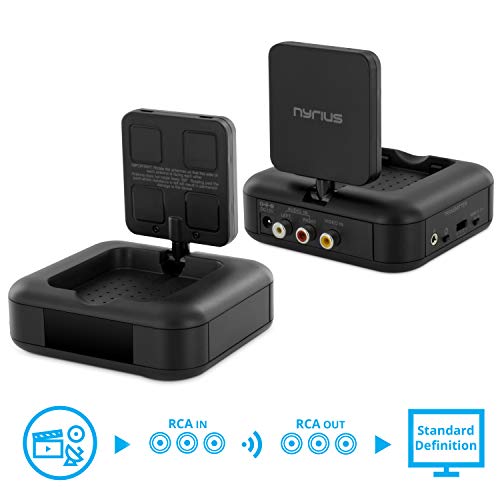Nyrius 5.8Ghz 4 Channel Wireless Video & Audio Transmitter & Receiver With Ir Remote Extender For Streaming Cable, Satellite, Dvd To Tv Wirelessly (Ny-Gs10) For Rca Cable - Not Compatible With Hdmi #TOP1