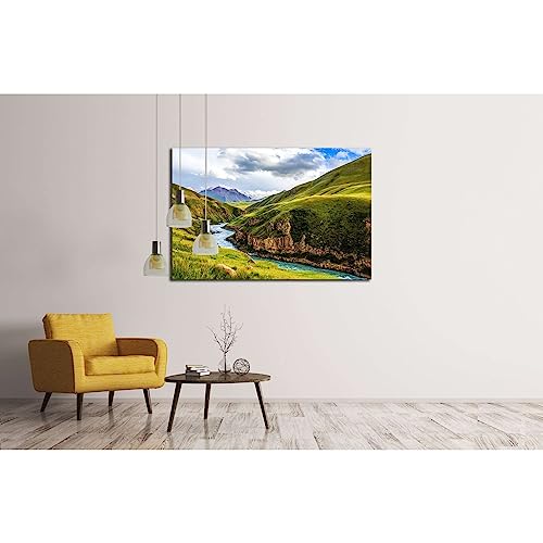 Cuadro impreso sobre lienzo ZELLART de 3 paneles 140x90 cm con paisaje de arroyo de montaña para salón 2