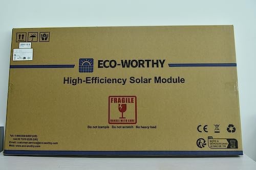 ECO-WORTHY Monokrystaliczny moduł solarny 120 W, 12 V, do przyczep kempingowych, łodzi, dachu domu