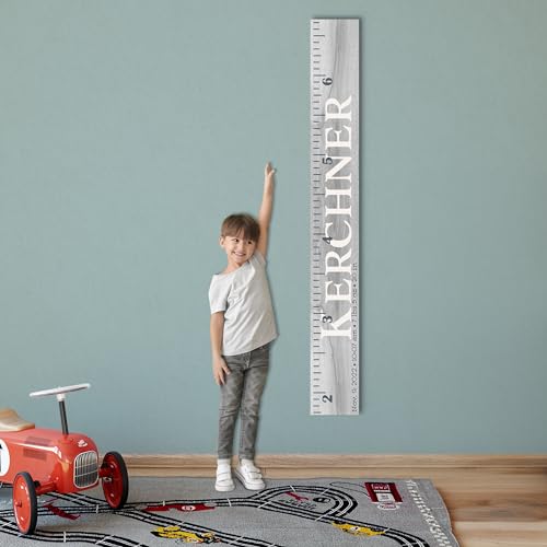 Wooden Kids Growth Height Chart Ruler for Boys and Girls Painted (The Kerchner) by Back40Life