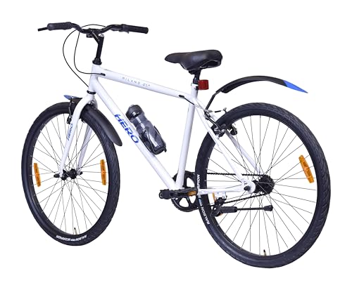 Image of Hero Milano Air Sports 26T Single Speed Mountain Bicycle for Mens | White | Rigid | V Brake | Steel Frame : 18 inch Inches | Rider Height : 5ft 0 inch - 5ft 8 inch | 85% Pre-Assembled Bicycle