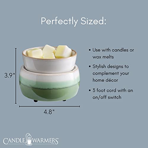 Candle Warmers ETC 2-in-1 Candle and Fragrance Warmer for Warming Scented Candles or Wax Melts and Tarts with to Freshen Room, Green Tea Matcha Latte - Thumbnail 5