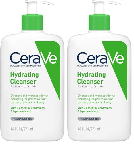 Image of CeraVe Hydrating Cleanser For Normal To Dry Skin (473ml) - Non-Foaming Face Wash with Hyaluronic Acid And Ceramides | Non-Comedogenic, Non-Irritating And Fragrance-Free Cleanser
