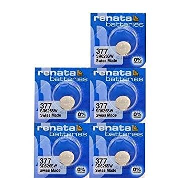 MICROUSB Compatible with Renata 377 Sr 626 SW Button Cell Battery Silver 1.55V for Wrist Watch Swiss Made (5 Pc)-image-49