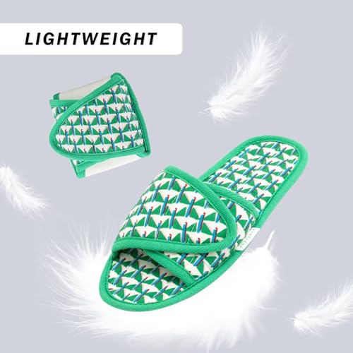 Image of EUXTERPA Women Travel Slippers, Adjustable Ladies Slipper, Lightweight Easy Carry Foldable Travel Slippers with Storage Bag