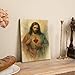 Framed Sacred Heart of Jesus Canvas Wall Art Divine Mercy Wall Decor Pictures Jesus Portrait Poster Print Christian Religious Painting Artwork for Living room bedroom decoration 12x16in