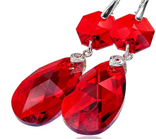 Boucles d'oreilles Siam argent 925 Arande Original Crystals légères anti-allergies pour lobes sensibles