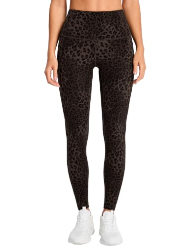 Image of THE GYM PEOPLE Thick High Waist Yoga Pants with Pockets, Tummy Control Workout Running Yoga Leggings for Women
