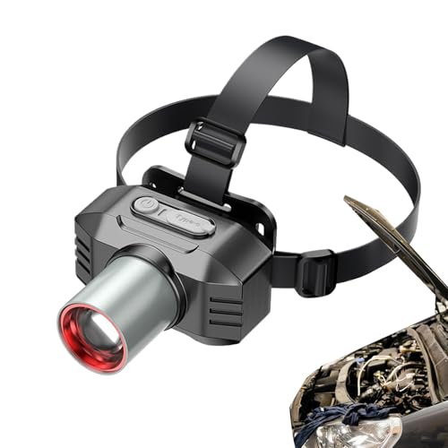 Minhaxue Frontal Recargable,Lámpara Para Frente Recargable - Linterna Frontal con Gran Potencia y Luz Brillante de 3 Modos para Senderismo Caza Camping Actividades Nocturnas
