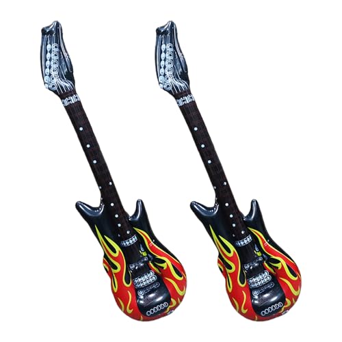 2 chitarre ad aria gonfiabili, gonfiabili, per adulti, palloncini gonfiabili, accessori ACDC, chitarra ad elio, con strumenti per uomini e donne, per feste a tema