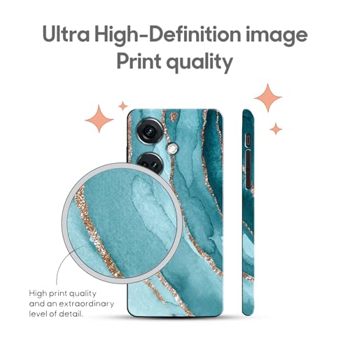 Image of COLORflow Back Cover Compatible with OnePlus Nord CE 3 5G | Beautiful Blue Marble Golden Stripes | Designer Printed Hard CASE Bumper Back Cover Compatible with OnePlus Nord CE 3 5G