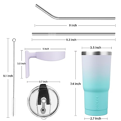 Image of BJPKPK 20 oz Tumbler with Handle & Straw, Insulated Stainless Steel Mug