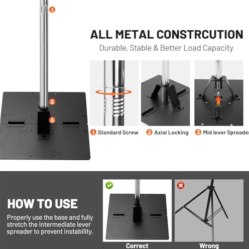 Heavy Duty Pipe and Drape Frame Kit 10x10ft Adjustable Height/Width Photography Background Support Poles All-Metal Construction Backdrop Stand for Party, Birthday, Wedding - Silver - image 6
