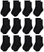 Deluxe Non Skid Anti Slip Slipper Cotton Dress Crew Socks With Grips For Baby Toddler Little Girls (12-24 Months, 12 designs/RG-72225)