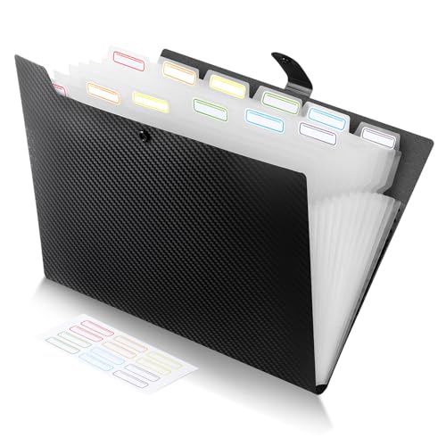 FRETONBA Accordion File Organiser, 13 Pockets Expanding Box File