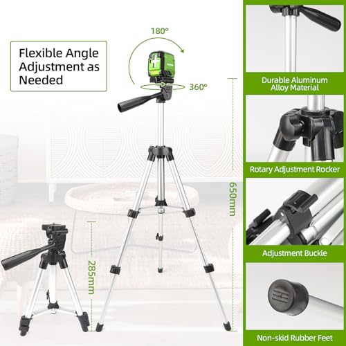image for Laser Level Self Leveling with Tripod, Huepar 98Ft Green Cross Line La