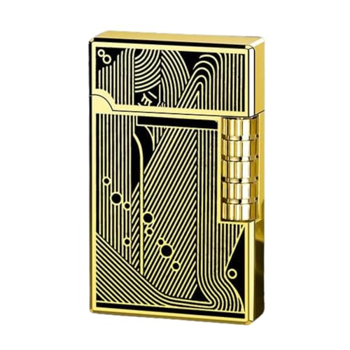 Image of Smoke King Sanji Retro Gas Lighter Pulley Ignition Lighter, Soft Flame Refillable Lighter, Collection & Gifting (Black)