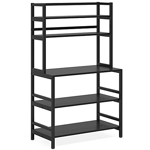 Tribesigns 5-Tier Kitchen Bakers Rack with Hutch, Industrial Microwave Oven Stand, Free Standing Kitchen Utility Cart Storage Shelf Organizer(Black) Tribesigns 5-Tier Kitchen Bakers Rack with Hutch, Industrial Microwave Oven Stand, Free Standing Kitchen Utility Cart Storage Shelf Organizer(Black)