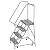 Tri-Arc WLAR104244 4-Step All-Welded Aluminum Rolling Industrial & Warehouse Ladder with Handrail, Solid Ribbed Tread, 24-Inch Wide Steps