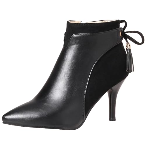 Bottes de cheville à talon aiguille et bout pointu pour femme du 32 au 46