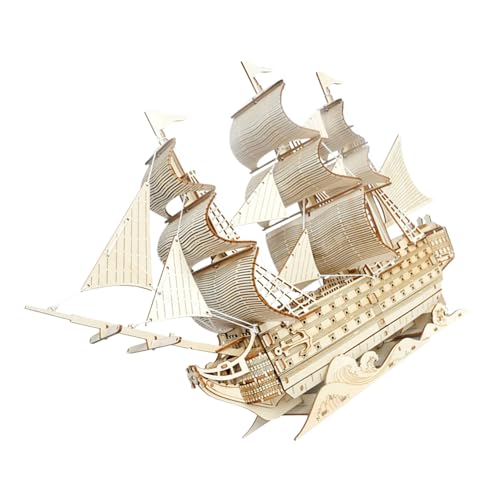 Barco de madera 3D para adultos maqueta naval fácil de ensamblar de marca BESTonZON