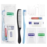 Pack of 10 Basic Toiletry Kits, Hygiene Kit Bulk, Individually Packed, Homeless Care Package Supplies Travel Size Toiletry Kit for Men Women Charity Reusable Toiletry Bag