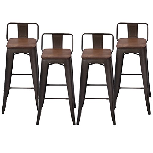 Changjie Furniture Industrial Metal Bar Stool for Indoor Kitchen Low Back Barstools Counter