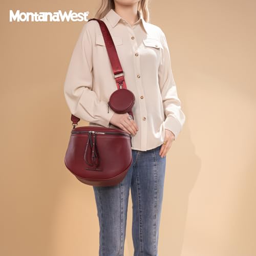 Image of Montana West Crossbody Bag for Women, Large Bum Bag Purse Soft Vegan Leather Travel Fanny Pack with Coin Purse