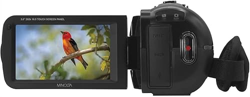Miniatura 7 de Minolta Videocámara MN100HDZ 1080P HD con zoom óptico de 10x, paquete negro con tarjeta de memoria Lexar 64GB SDXC, bolsa de cámara Deco Gear,