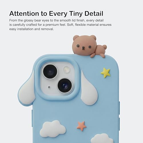 Image of amazon basics Cute 3D Unicorn Silicone Phone Case for iPhone 15 | Soft Protective Cartoon Back Cover for Girls | iPhone Back Case for iPhone 15