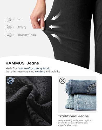 Image of Rammus Womens Stretchy Pull on Straight Leg Jeans
