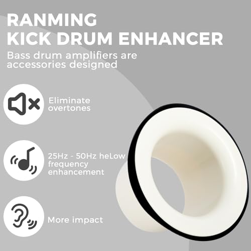 image for RANMING Bass Drum Enhancer Kick Drum Enhancer ABS Rubber Bass Drums Ef