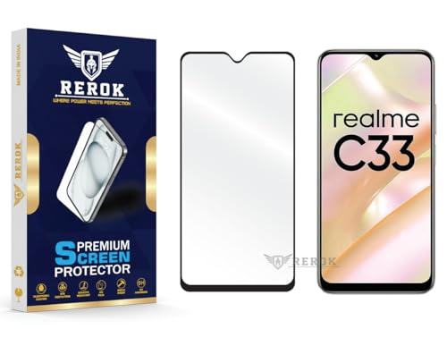 Image of Gorilla Tempered Glass Screen Protector Compatible with Realme C33(2023) [Pack of 1] | Edge-to-Edge, Bubble-Free, Case Friendly, Easy Installation Kit